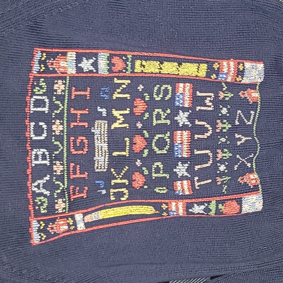 Vintage.  Made in USA. Lands' End Knit Alphabet sweater.  Women's Large. 🔥 - Picture 2 of 15